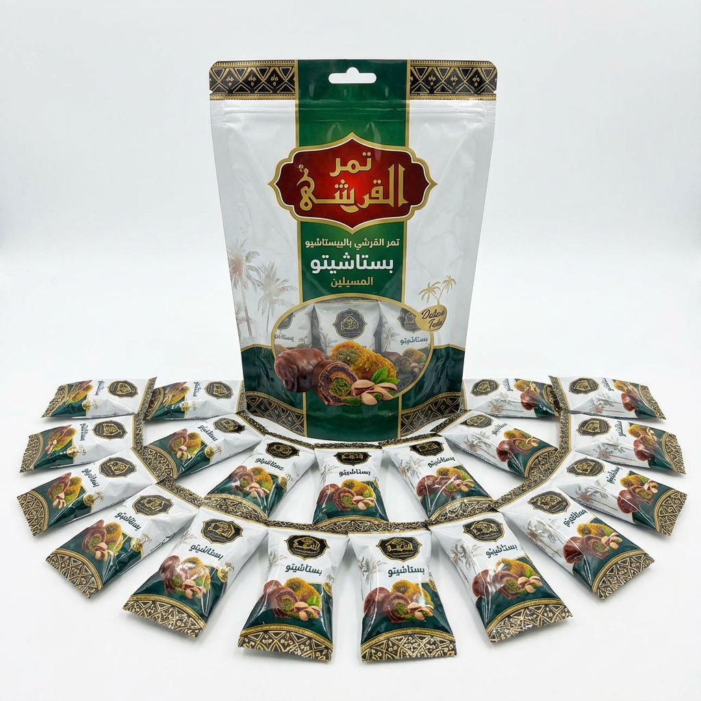 تمر القرشي ب الكنافه فستق والشيكولاته