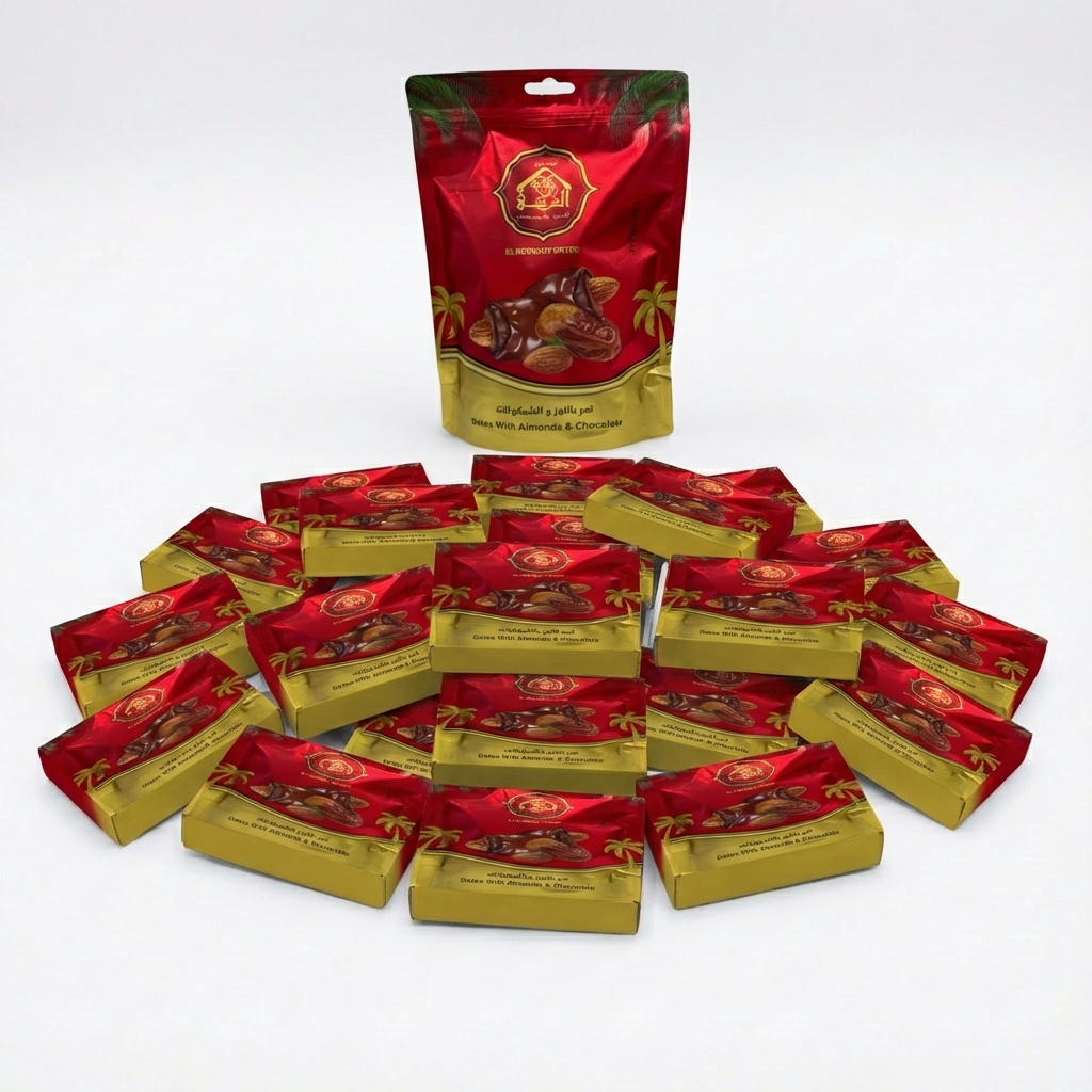 تمر القرشي باللوز والشيكولاته